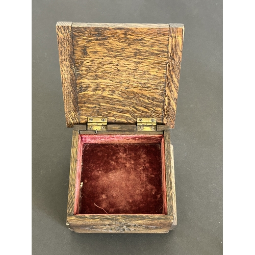 78 - A vintage small wood music box plus a German spring loaded magnifier and a Selkirk Glass paperweight