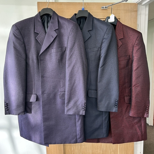 390 - Three Parkers 'Masterhand' gentlemans evening jackets to include a purple jacket size 40, a red jack... 