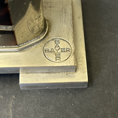 417 - An Art Deco period Bayer large and heavy table lighter with faux tortoiseshell decoration and press ... 