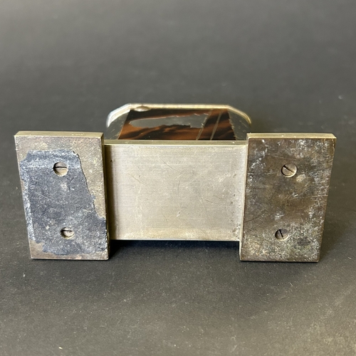 417 - An Art Deco period Bayer large and heavy table lighter with faux tortoiseshell decoration and press ... 