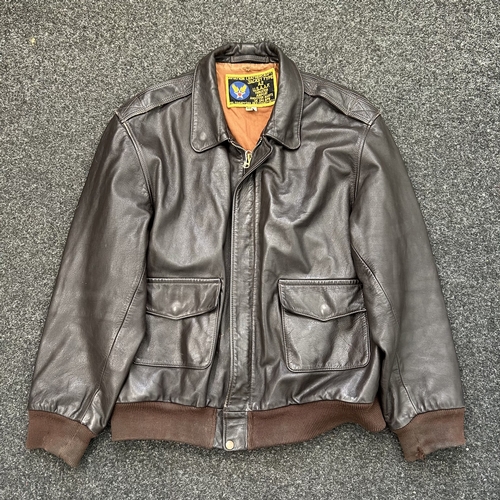 432 - A vintage aviation Leather Craft jacket, Type A2 USAAF leather jacket, size 46L (mild signs of age a... 