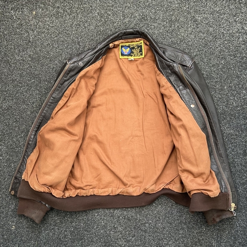 432 - A vintage aviation Leather Craft jacket, Type A2 USAAF leather jacket, size 46L (mild signs of age a... 