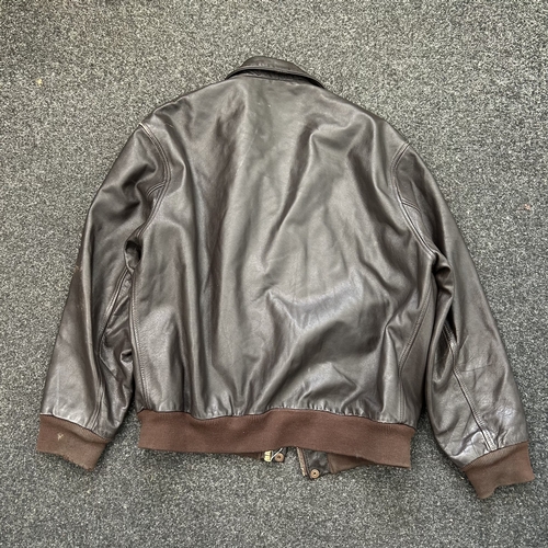 432 - A vintage aviation Leather Craft jacket, Type A2 USAAF leather jacket, size 46L (mild signs of age a... 