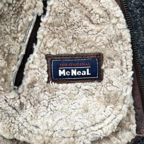 433 - A vintage leather flying style jacket with label for 'The Original McNeal' (signs of use)