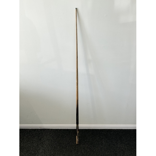 459 - A BCE custom snooker cue, marked 'Jimmy White', in its original case (end of cue with losses and box... 