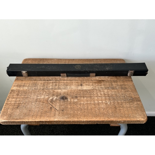 459 - A BCE custom snooker cue, marked 'Jimmy White', in its original case (end of cue with losses and box... 