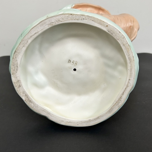 100 - A large Royal Dux Art Nouveau porcelain figure group of two females with a large shell, approx. 19 1... 