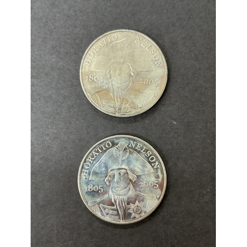 109 - Two 2005 Horatio Nelson £5 coins