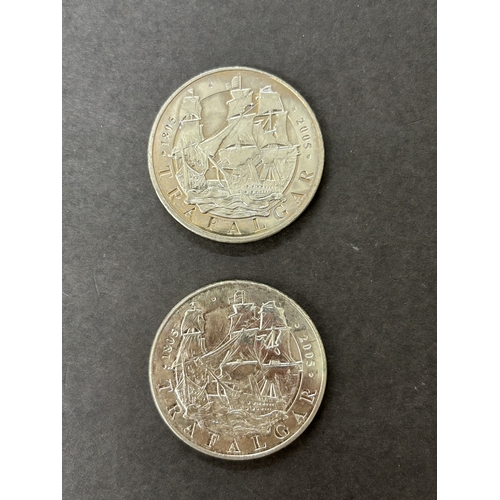 110 - Two 2005 Trafalgar £5 coins