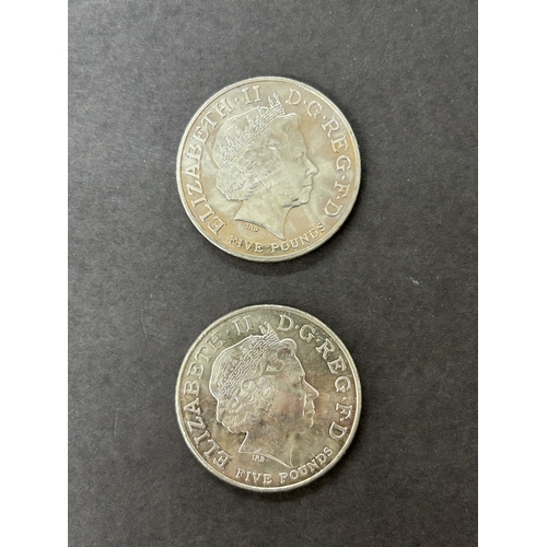 110 - Two 2005 Trafalgar £5 coins