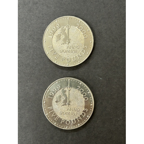 111 - Two 1999 Anno Domini £5 coins