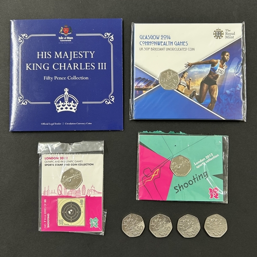 113 - Various packaged and loose 50p collectors coins including Olympics, King Charles III etc (12 in tota... 