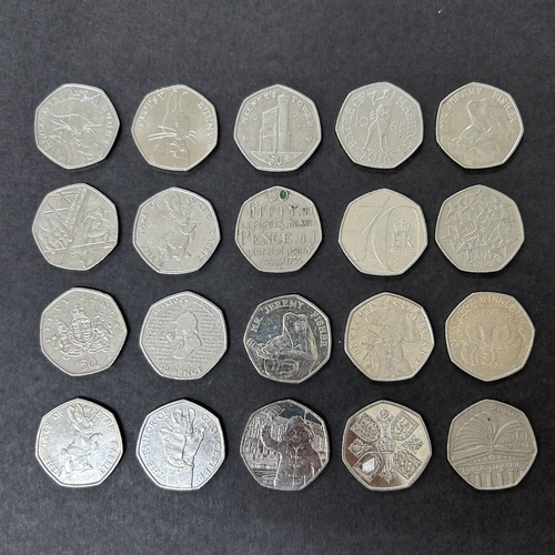114 - Twenty collectors 50p's (in circulated condition)