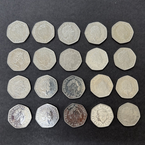 114 - Twenty collectors 50p's (in circulated condition)