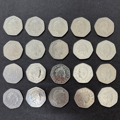 115 - Twenty collectors 50p's (in circulated condition)