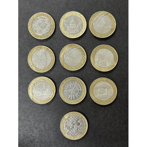 118 - Ten £2 collectors coins (in circulated condition)