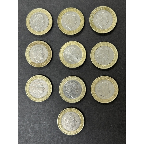 119 - Ten £2 collectors coins (in circulated condition)
