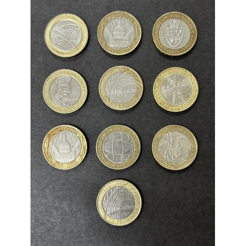 120 - Ten £2 collectors coins (in circulated condition)