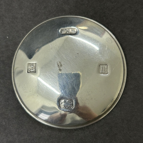 181 - A hallmarked silver lidded dressing table glass jar with internal stopper, approx. 3