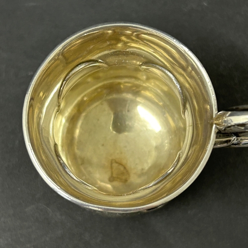 186 - A Victorian hallmarked silver christening mug, London 1840 with two engraved gift dedications, one d... 