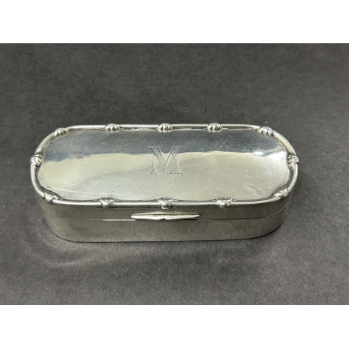 188 - An Edwardian hallmarked silver lidded box, London 1907, approx. 4 1/4