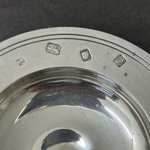 189 - A hallmarked silver 1969 Armada dish with leaflet, 4 1/4