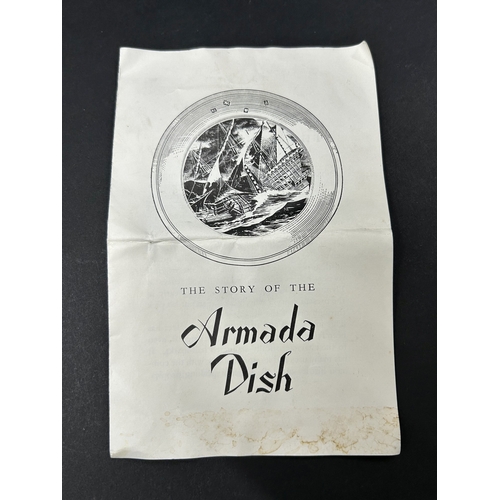189 - A hallmarked silver 1969 Armada dish with leaflet, 4 1/4