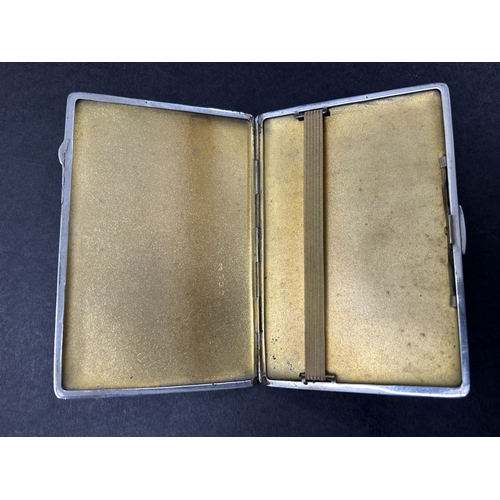 190 - A large hallmarked silver cigarette case, Birmingham 1946, approx. 5