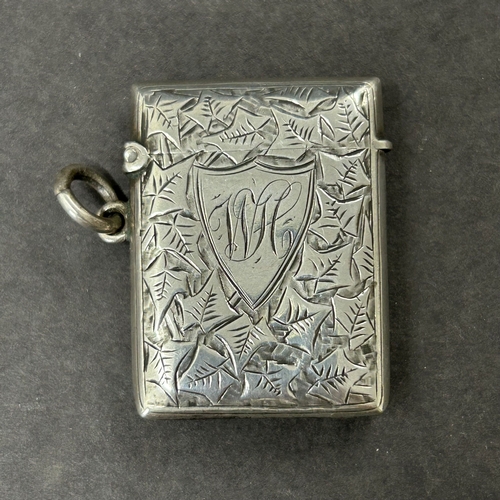 192 - A hallmarked silver vesta case, Birmingham, 40mm long, weight approx. 17g