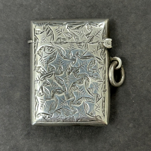 192 - A hallmarked silver vesta case, Birmingham, 40mm long, weight approx. 17g