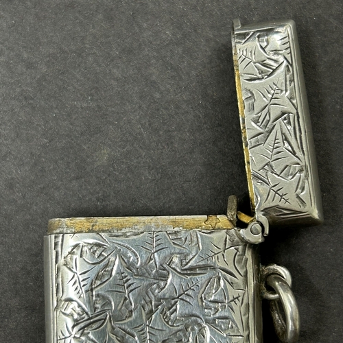 192 - A hallmarked silver vesta case, Birmingham, 40mm long, weight approx. 17g