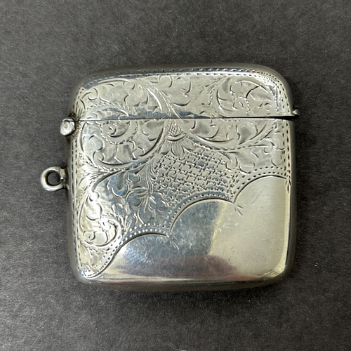 194 - A hallmarked silver vesta case, Birmingham, just under 2