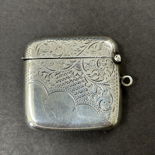 194 - A hallmarked silver vesta case, Birmingham, just under 2