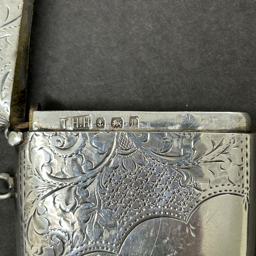 194 - A hallmarked silver vesta case, Birmingham, just under 2