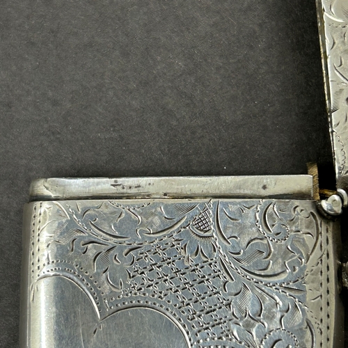 194 - A hallmarked silver vesta case, Birmingham, just under 2