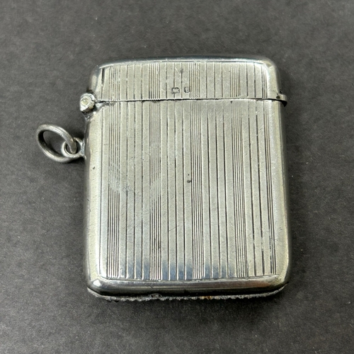 195 - A hallmarked silver vesta case, Birmingham, approx. 2