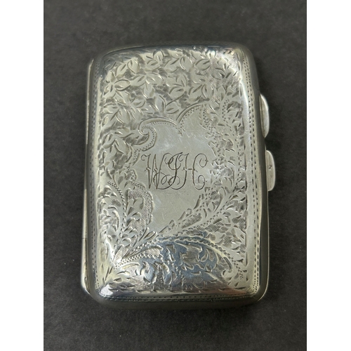 196 - A hallmarked silver small cigarette case, Chester hallmark, approx. 3