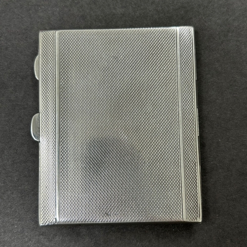 197 - A hallmarked silver cigarette case with dedication to inside, Birmingham, approx. 3 1/4