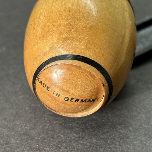 199 - A Victorian treen 'The Columbian Egg' needle case from the 'Worlds Columbian Exposition', German mad... 