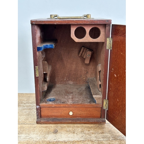 81 - A boxed Victorian Watson & Sons High Holborn London brass microscope, drawer in case containing clea... 