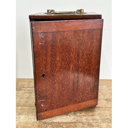 81 - A boxed Victorian Watson & Sons High Holborn London brass microscope, drawer in case containing clea... 