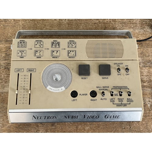 82 - A boxed vintage Neutron NV801 Video-Sporter game with controllers (box with wear and unit not tested... 