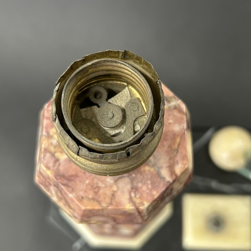 87 - An Art Deco period marble style table/desk lamp with picture frame stand, approx. 11 1/4