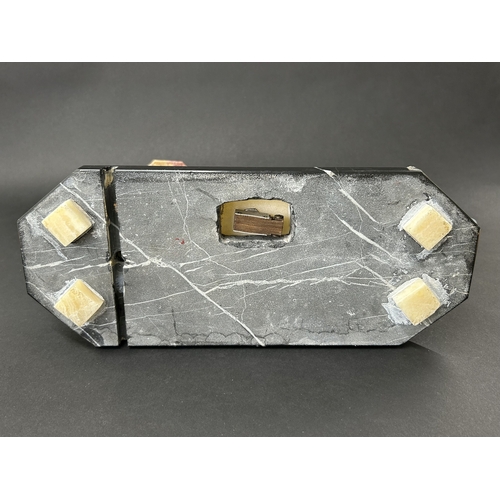 87 - An Art Deco period marble style table/desk lamp with picture frame stand, approx. 11 1/4