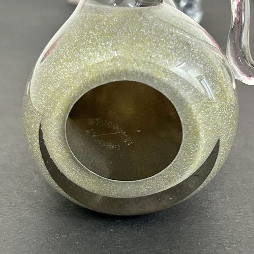 95 - Mixed vintage coloured glassware including an opaline jug, cranberry, Carnival, a Wedgwood otter etc... 