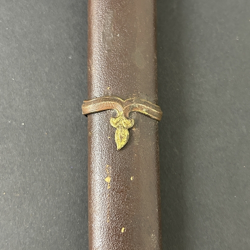 202 - A Shin-Gunto mounted Japanese Officers Katana in a brown lacquered Saya with military mounts, visibl... 