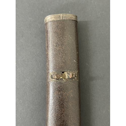 205 - An antique Wakizashi Japanese sword in scabbard, polished blade, hamon marks present, very old Tsuba... 