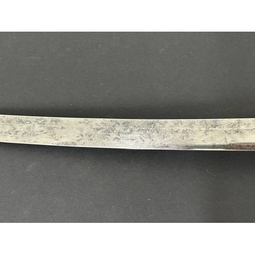 210 - A WW2 Japanese Officers sword in wooden scabbard with leather covering, polished blade, plain Tsuba ... 