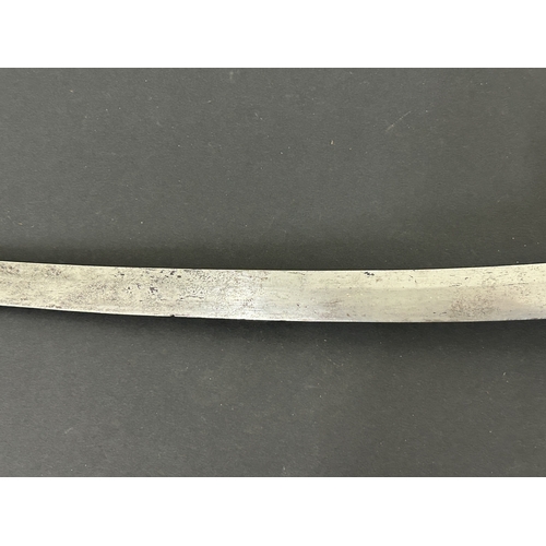 212 - A Japanese Wakizashi sword with polished blade, unusual Tsuba and well used Tsuka, with Menukis, bla... 