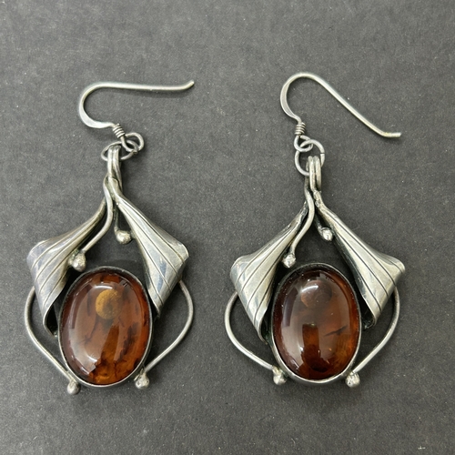 126 - A small collection of mainly costume earrings including one pair of 925 sterling silver amber style